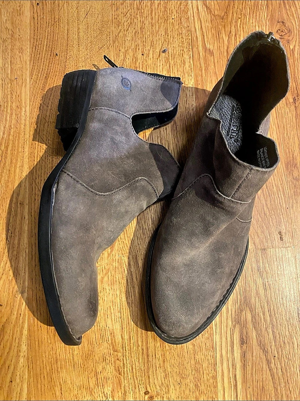 Born D8992 Leather Ankle Boots Brown 7.5 M